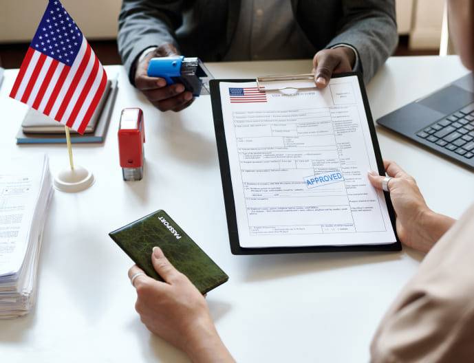 Approval Stemp on Visa Application