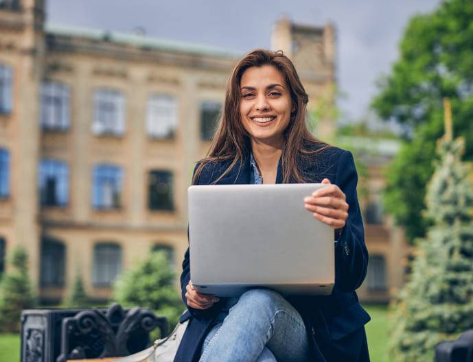 Student with Laptop